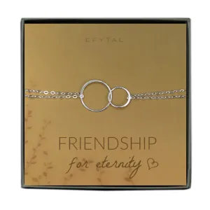 josie connected ring bracelet, silver • friendship for eternity