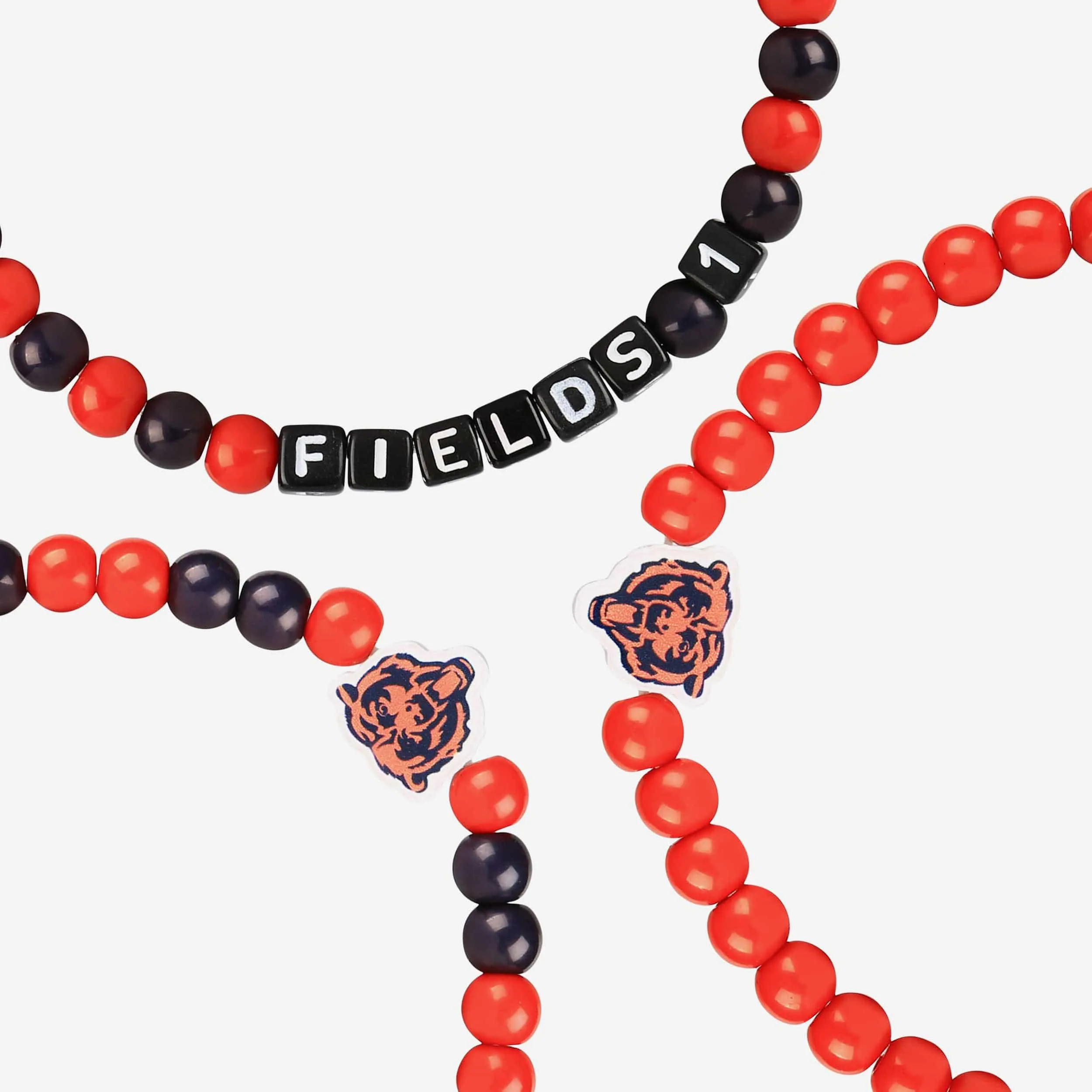 Justin Fields & DJ Moore Chicago Bears 3 Pack Player Beaded Friendship Bracelet