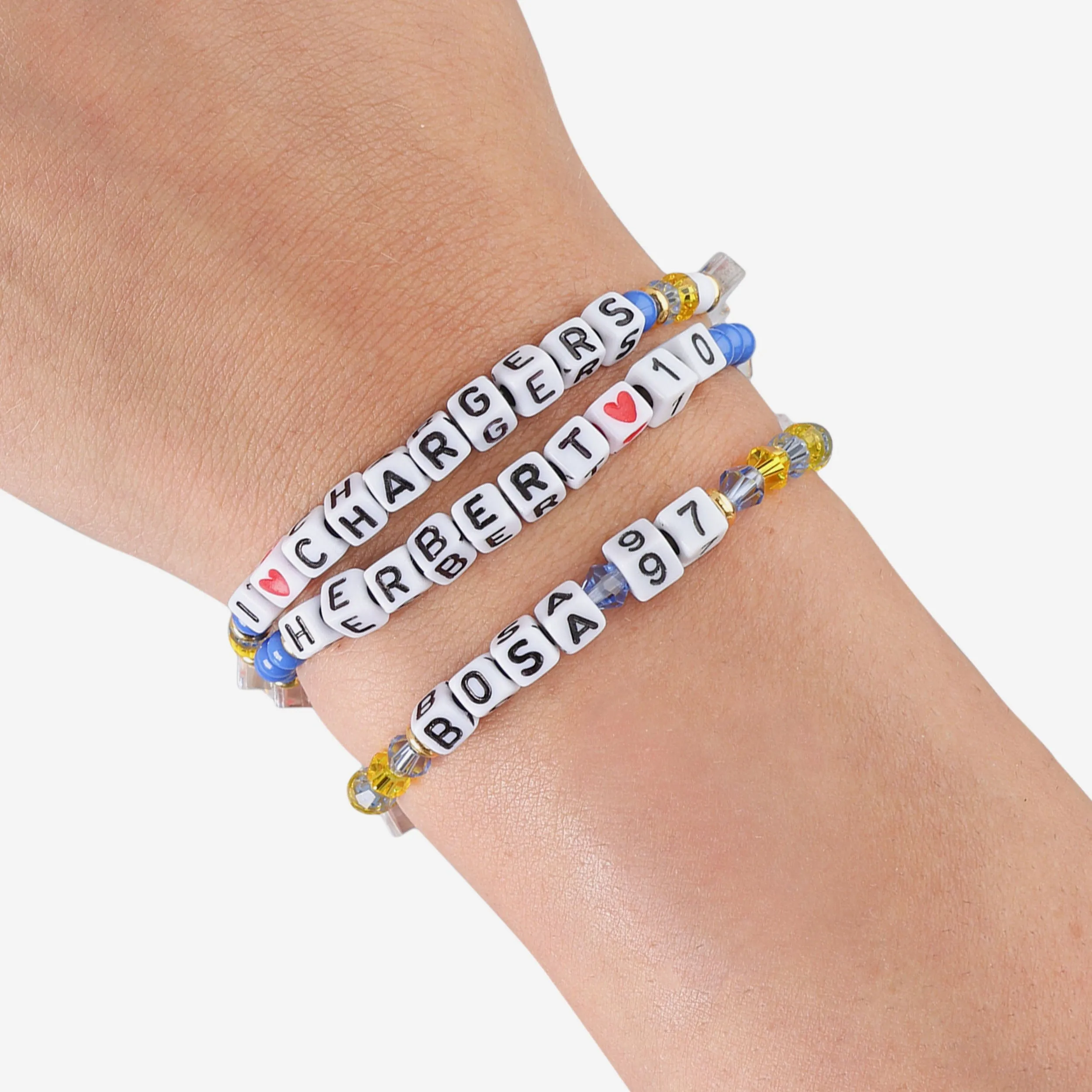 Justin Herbert & Joey Bosa Los Angeles Chargers 3 Pack Player Friendship Bracelet