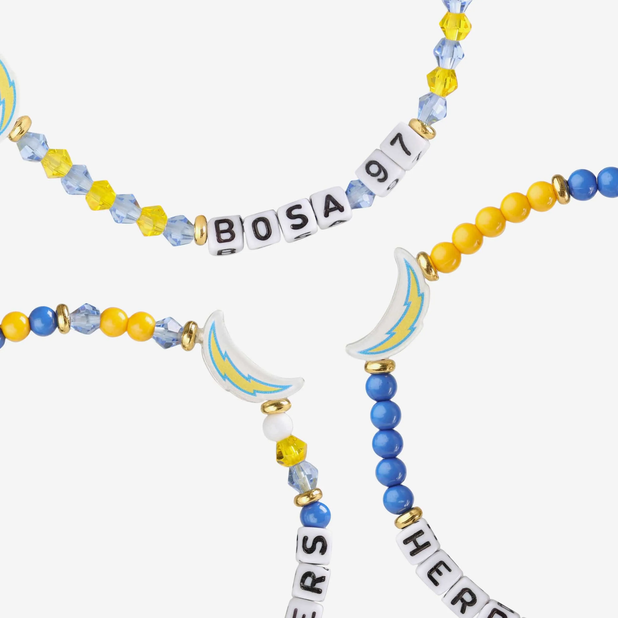 Justin Herbert & Joey Bosa Los Angeles Chargers 3 Pack Player Friendship Bracelet
