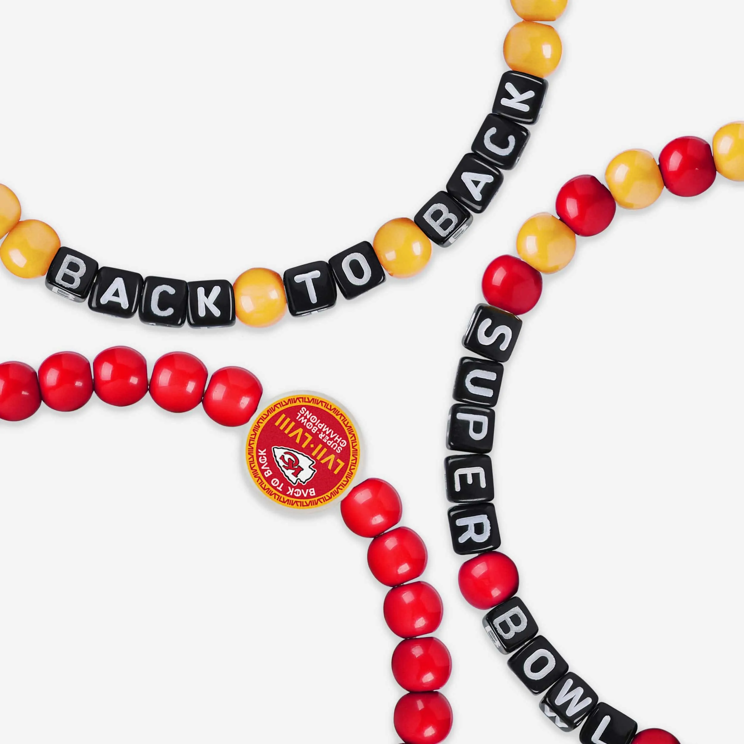 Kansas City Chiefs Super Bowl LVIII Champions 3 Pack Beaded Friendship Bracelet
