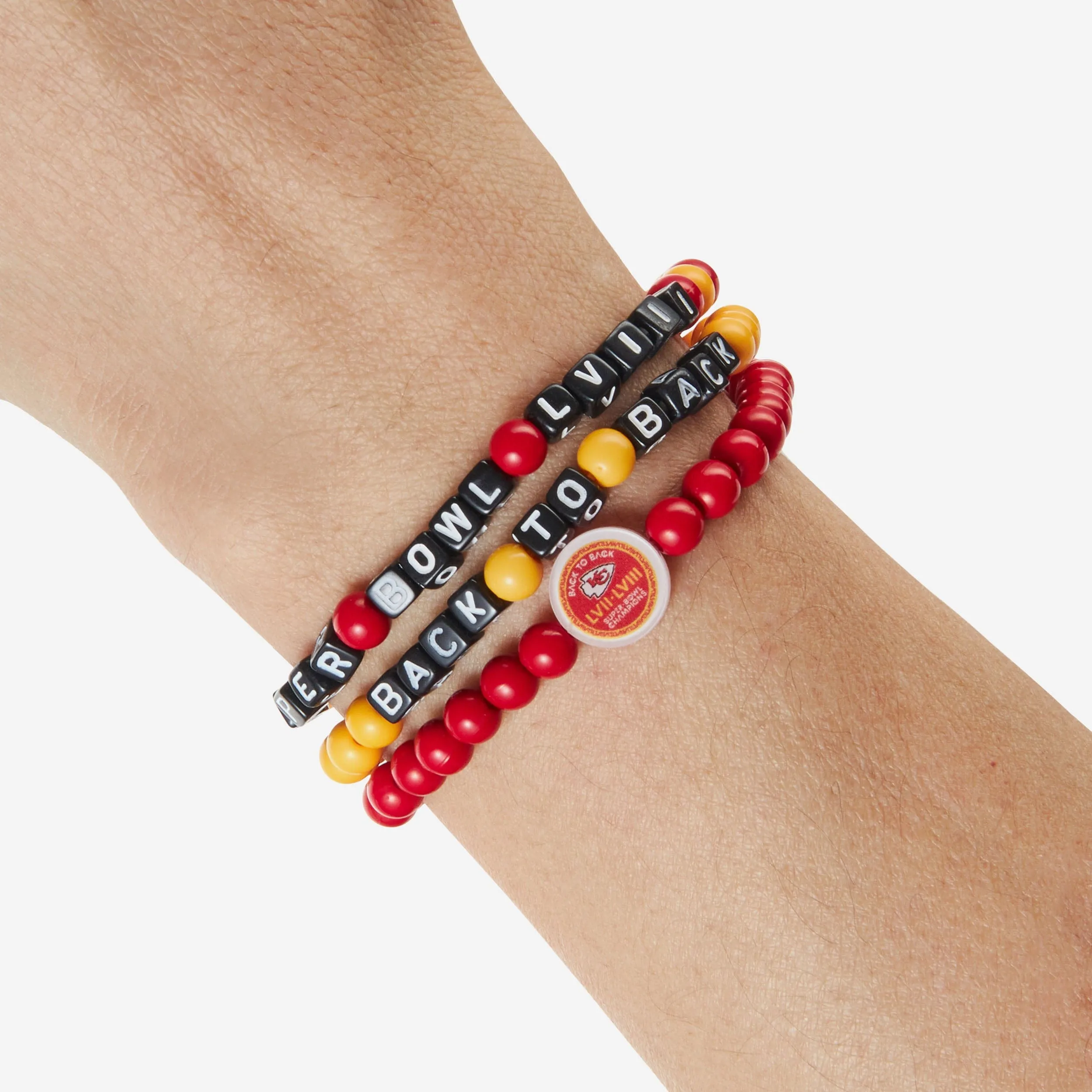 Kansas City Chiefs Super Bowl LVIII Champions 3 Pack Beaded Friendship Bracelet