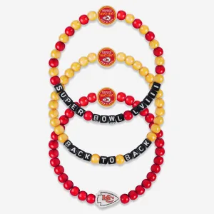 Kansas City Chiefs Super Bowl LVIII Champions 3 Pack Beaded Friendship Bracelet