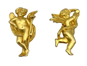 Karl Lagerfeld Matte Gold Archangel Gabriel & Michael Earrings