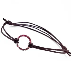 karma circle wish bracelet // sterling silver and waxed cord in your choice of colours