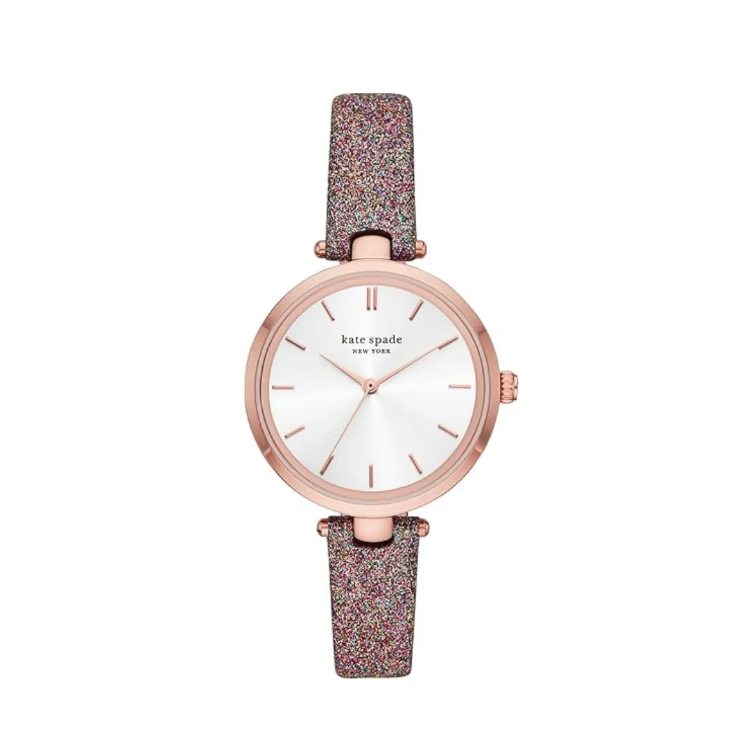 Kate Spade Holland KSW1580 Glittery Leather Band Watch 34mm