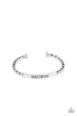 Keep Calm and Believe Silver Paparazzi Bracelet