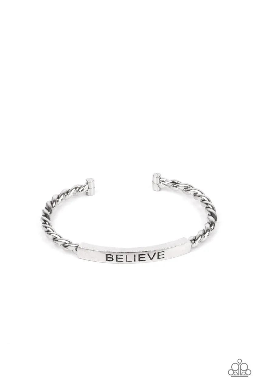 Keep Calm and Believe Silver Paparazzi Bracelet