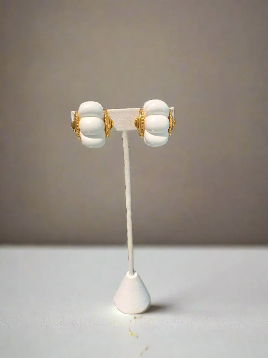 Kenneth Jay Lane White Shrimp Earring