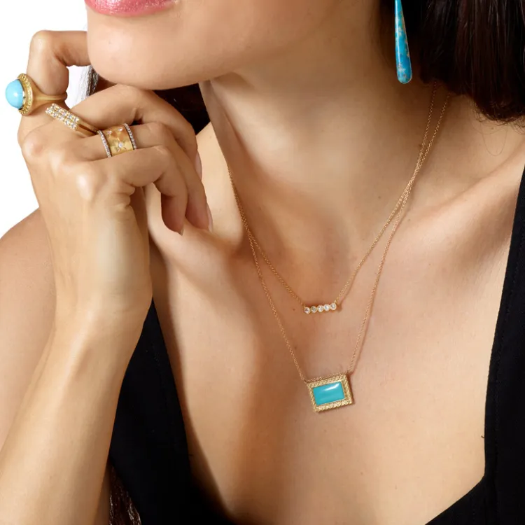 Kingman Turquoise Infinity Pendant