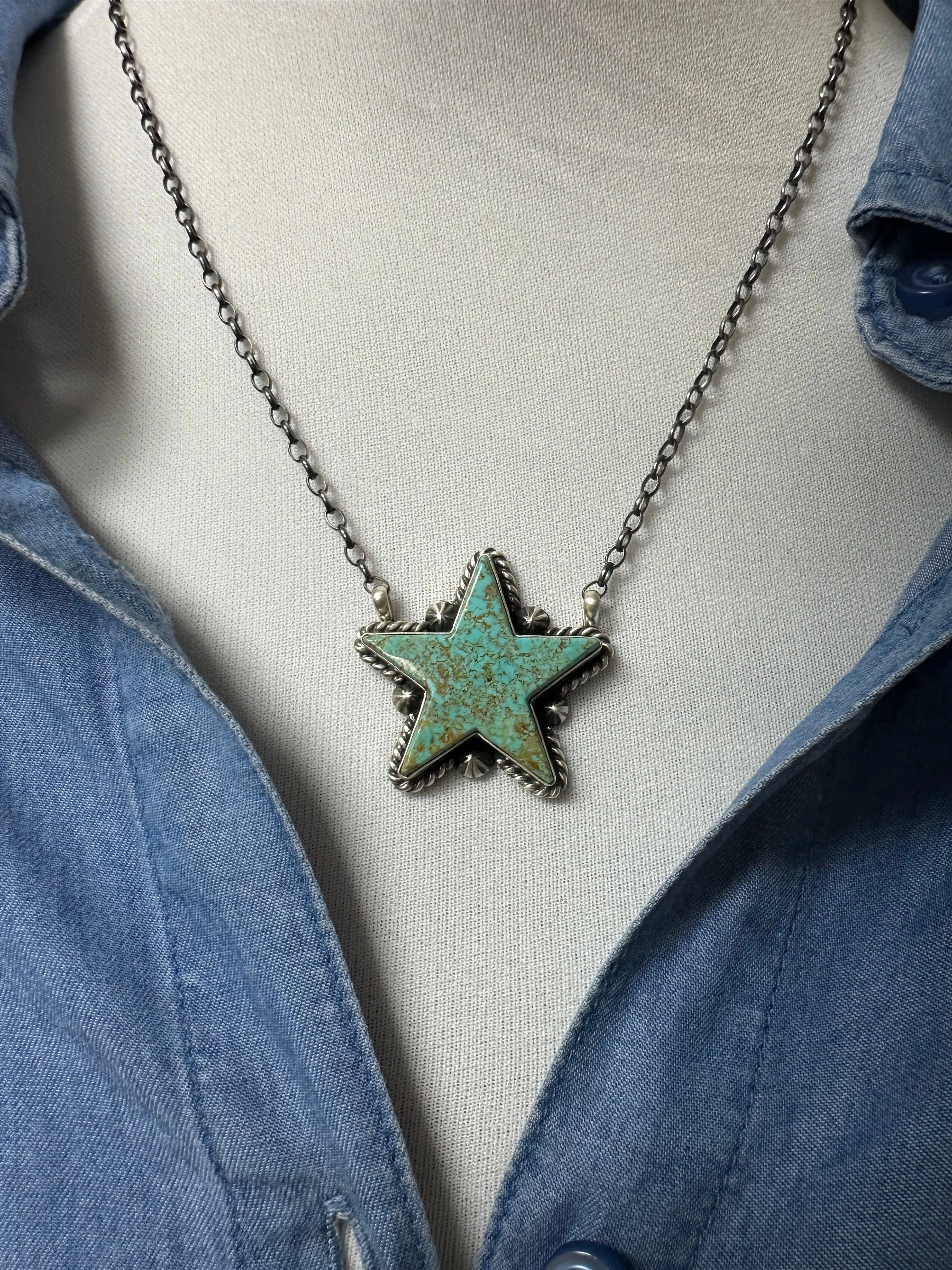 Kingman Turquoise Star Necklace