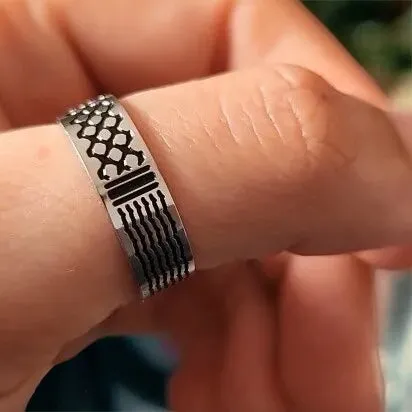 Kufiya Adjustable Ring Stainless Steel