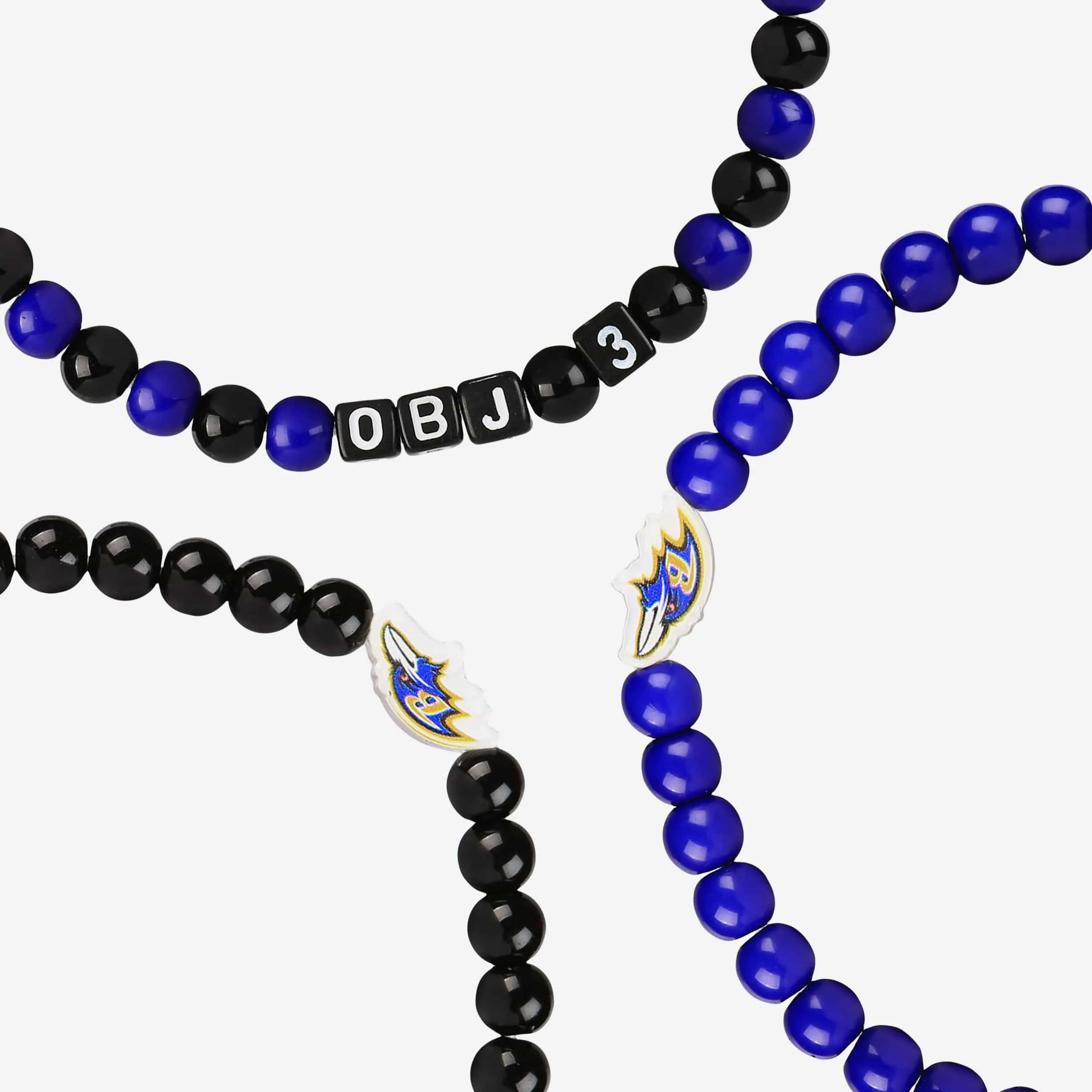 Lamar Jackson & Odell Beckham Jr Baltimore Ravens 3 Pack Player Beaded Friendship Bracelet