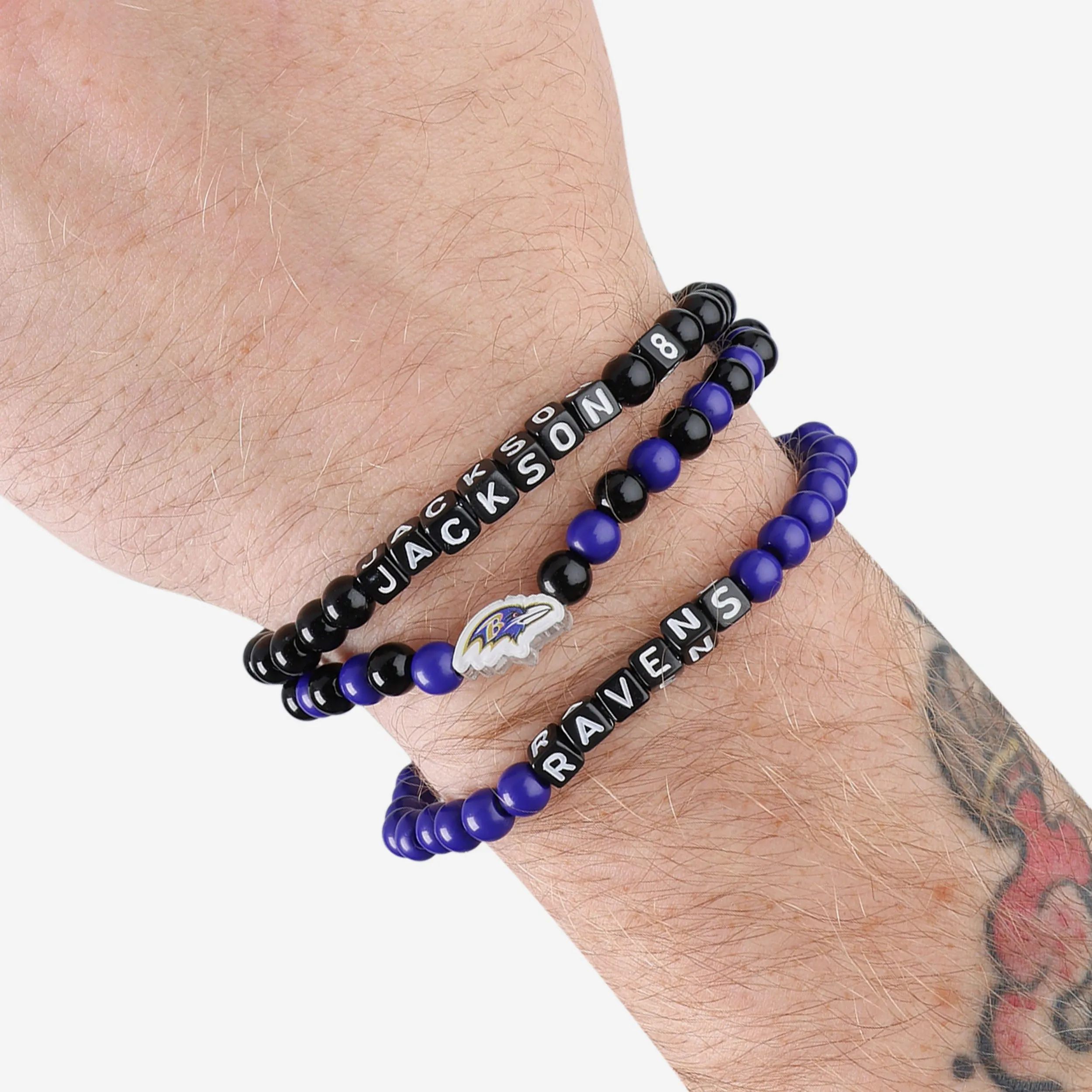Lamar Jackson & Odell Beckham Jr Baltimore Ravens 3 Pack Player Beaded Friendship Bracelet