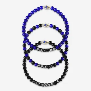 Lamar Jackson & Odell Beckham Jr Baltimore Ravens 3 Pack Player Beaded Friendship Bracelet