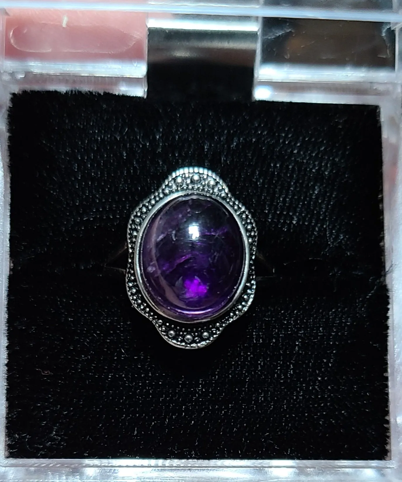 Large Amethyst - 925 Sterling Silver Rings