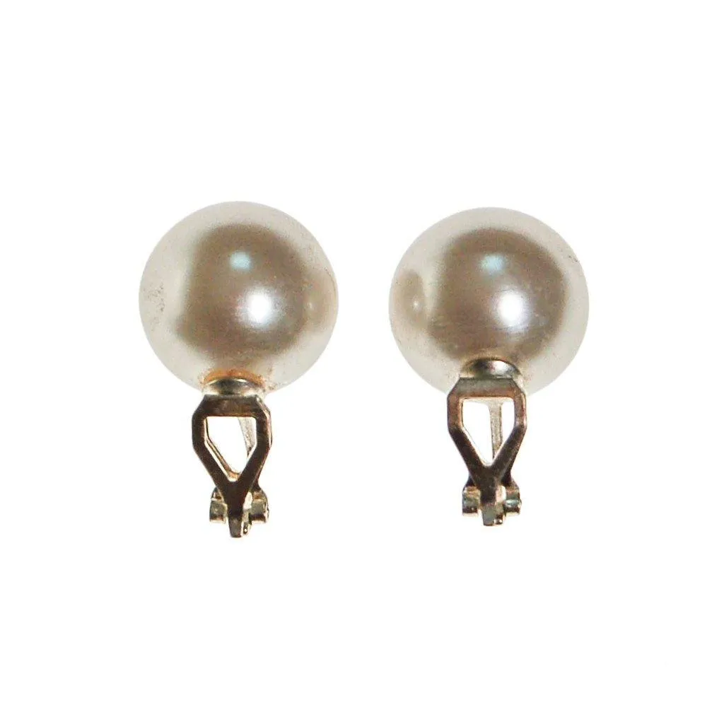 Large Classic White Pearl Earrings