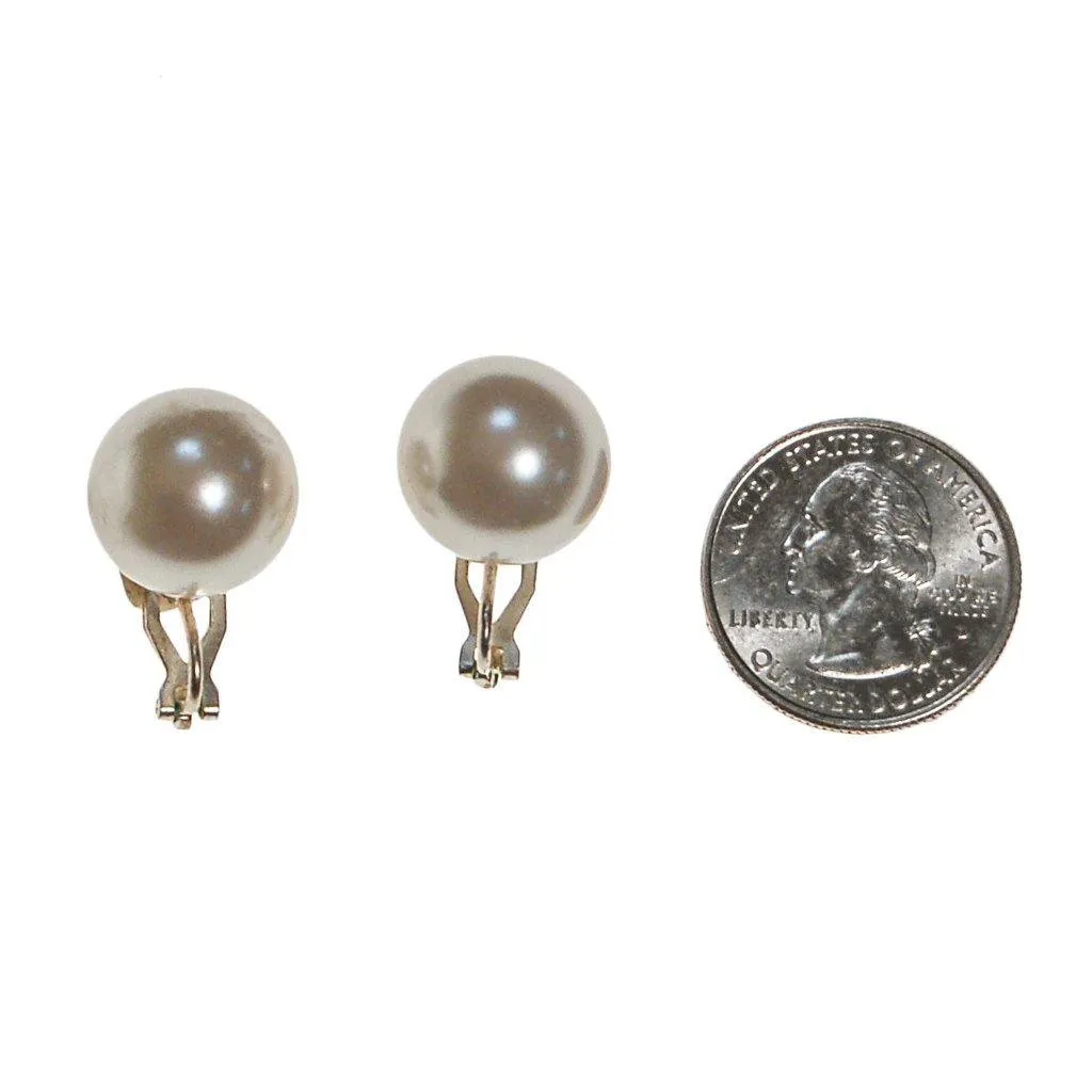 Large Classic White Pearl Earrings