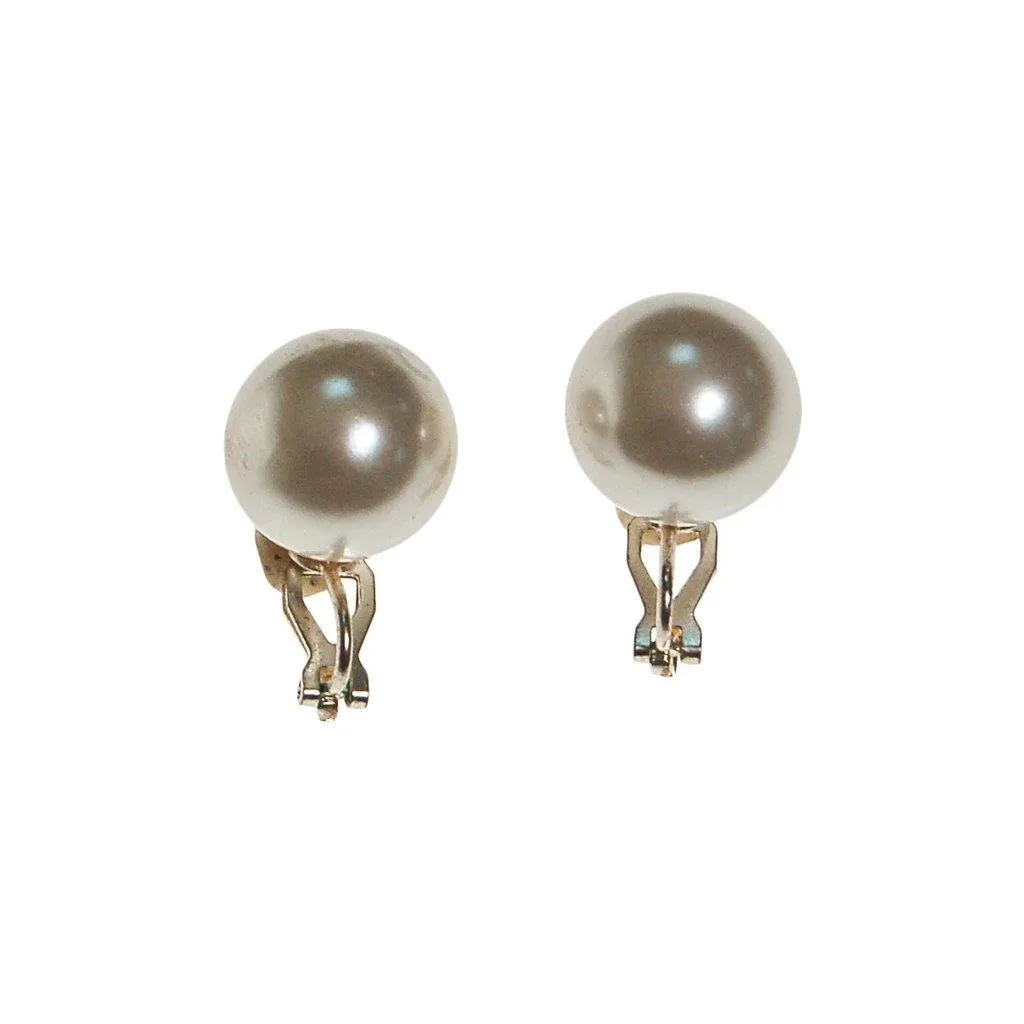 Large Classic White Pearl Earrings