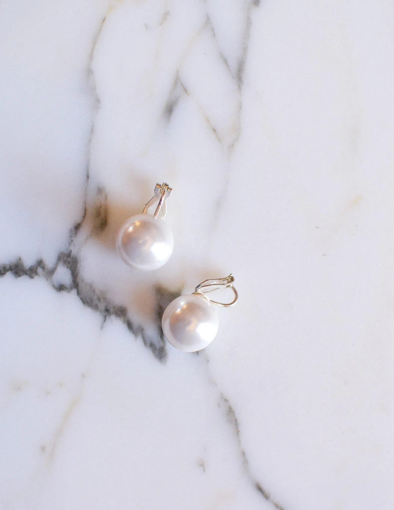 Large Classic White Pearl Earrings