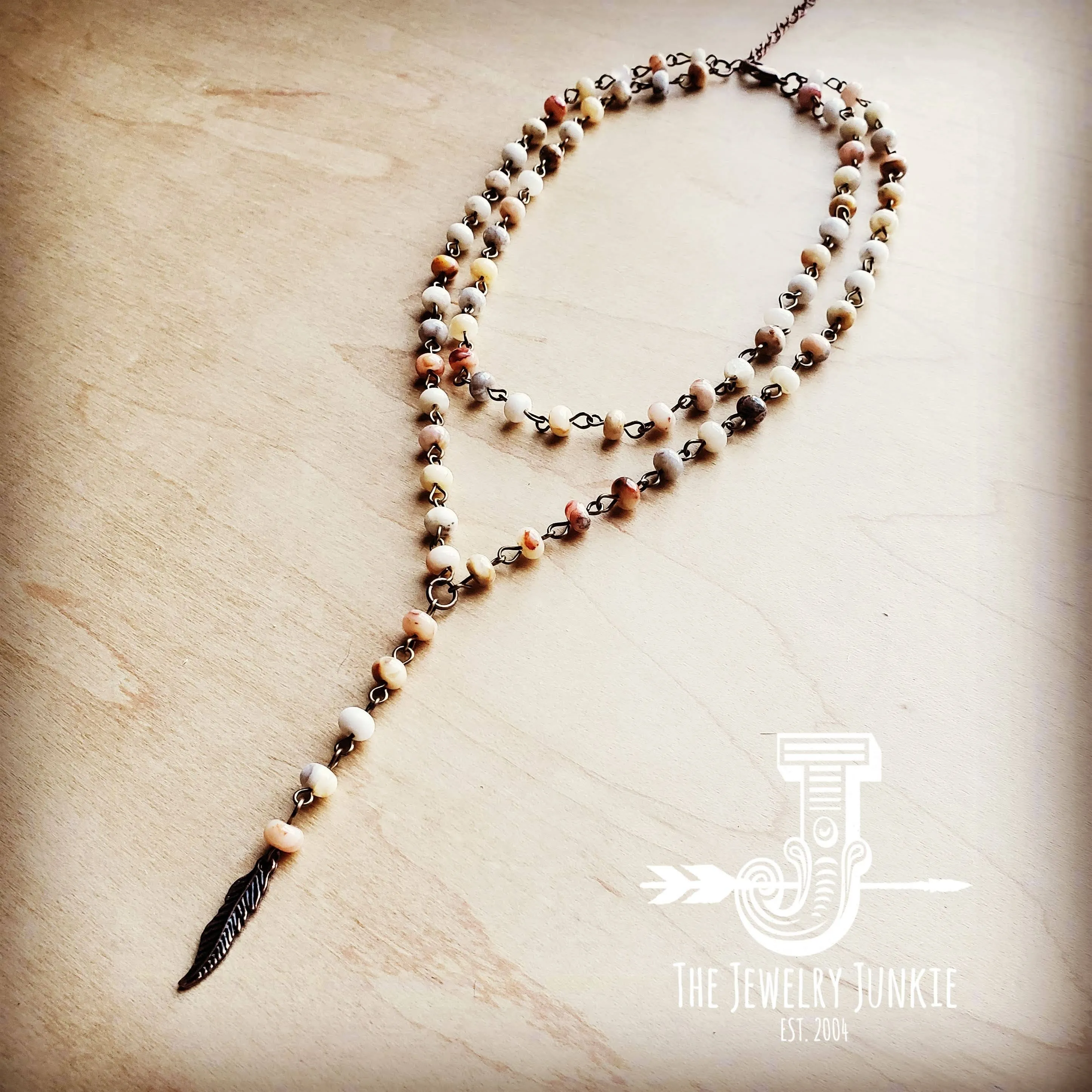 Lariat Natural Agate Necklace