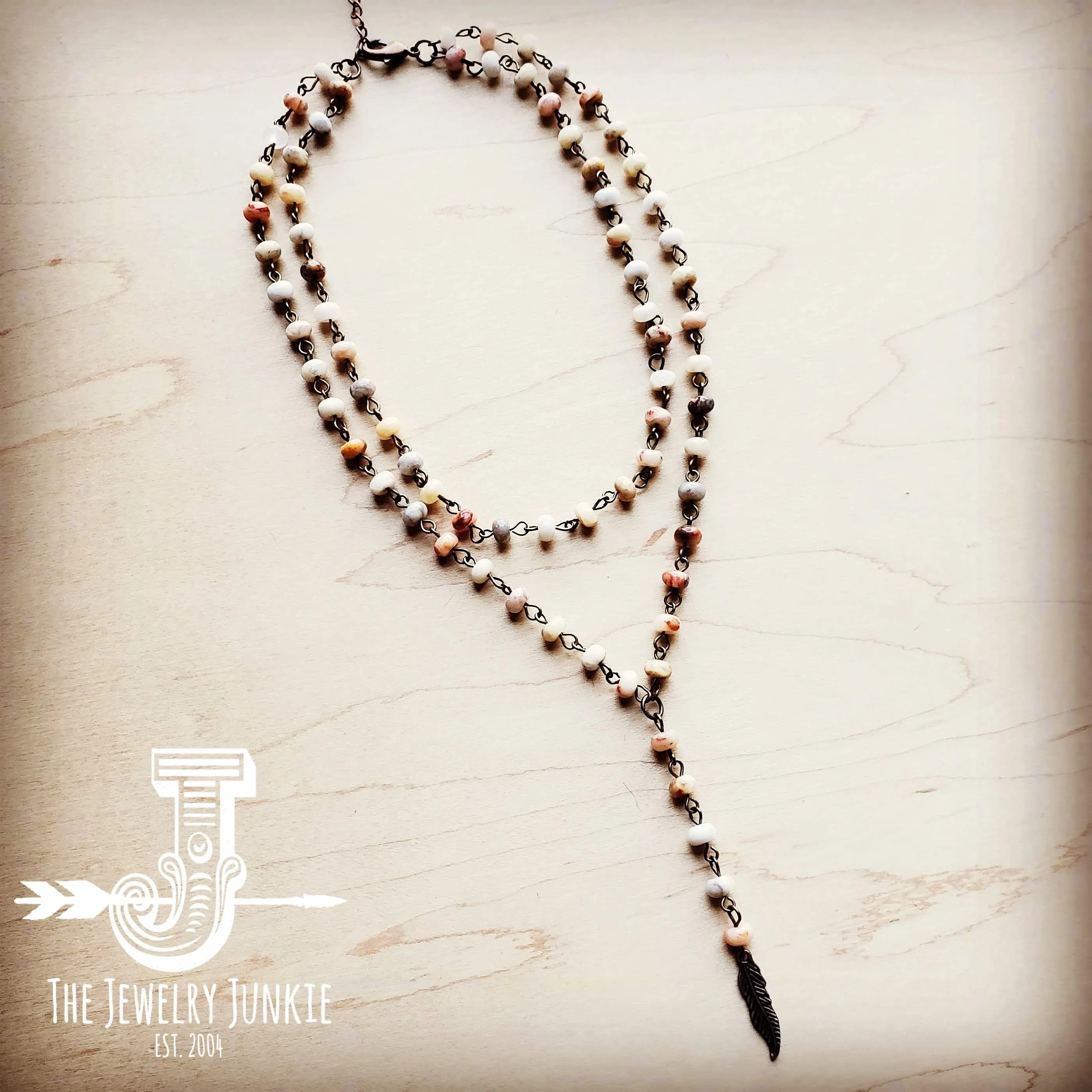 Lariat Natural Agate Necklace