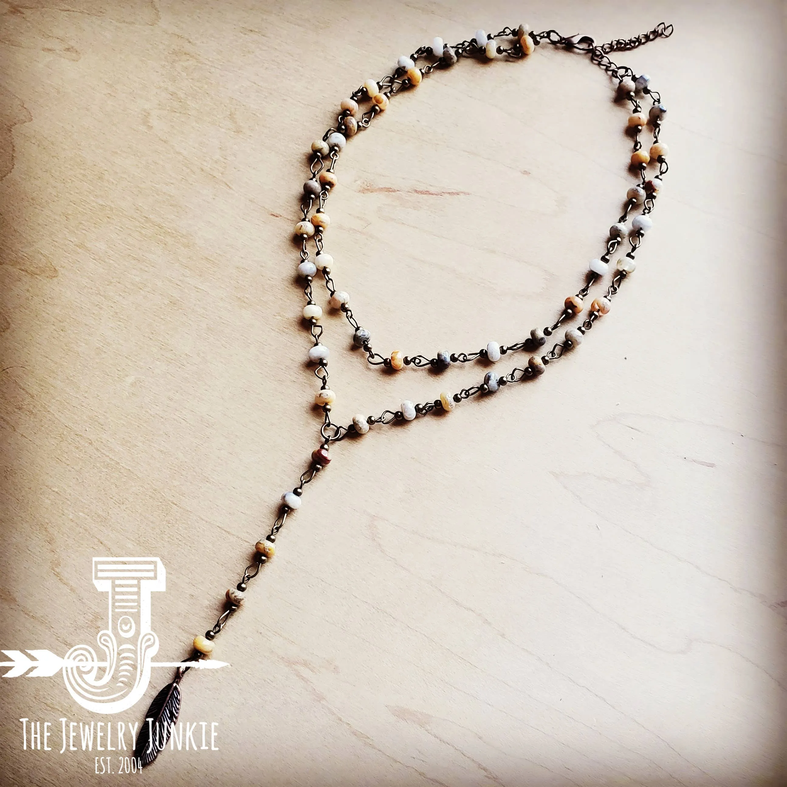 Lariat Natural Agate Necklace