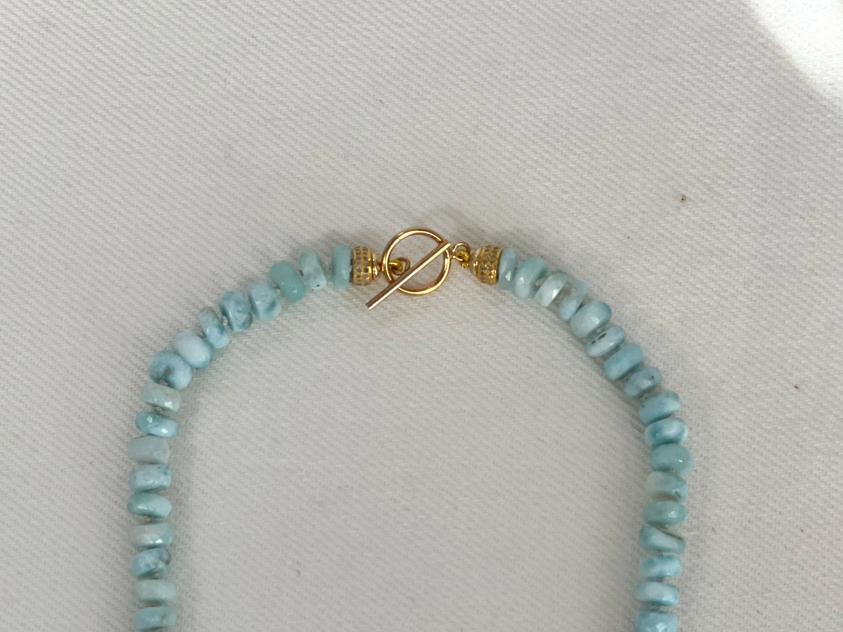 Larimar Necklace with Clear Quartz Pendant