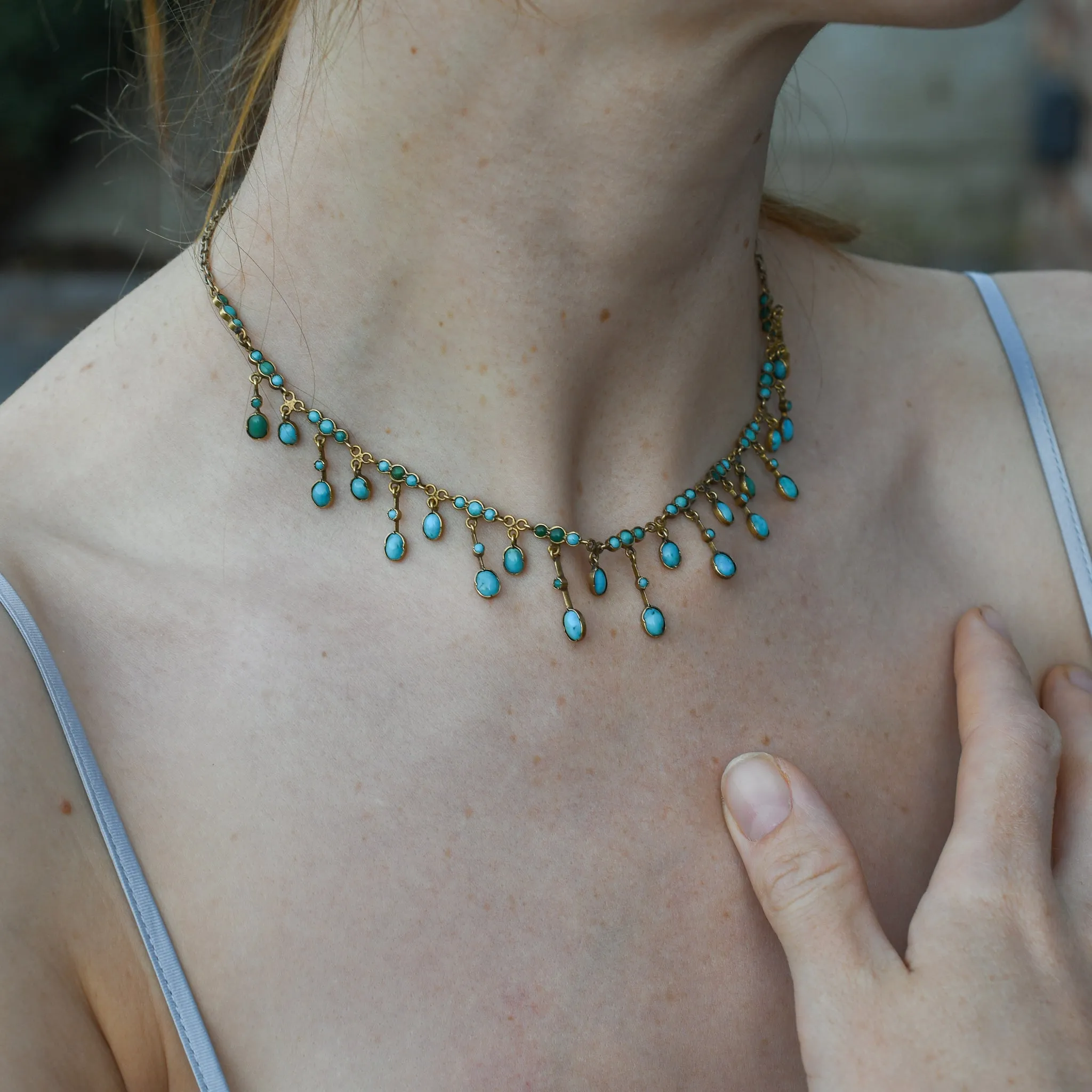 Late Victorian Turquoise Festoon Necklace