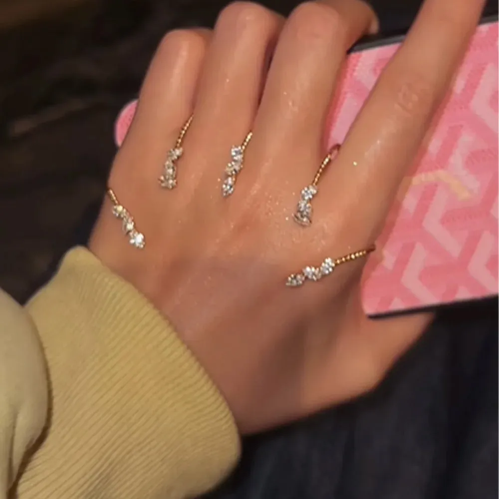 leaf zircon adjustable open rings jltr0505