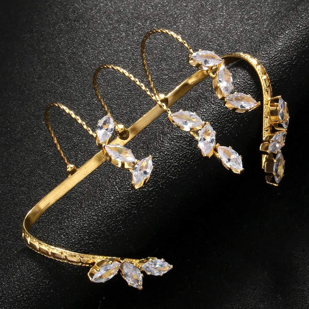 leaf zircon adjustable open rings jltr0505