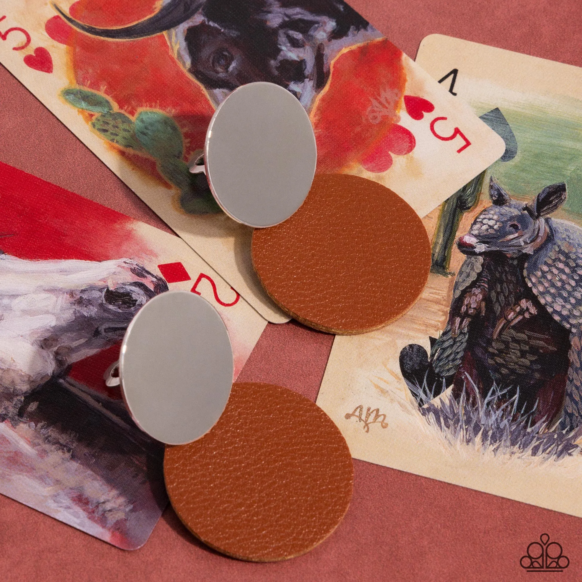 Leather Leader - Brown - Disc Paparazzi Clip-On Earrings