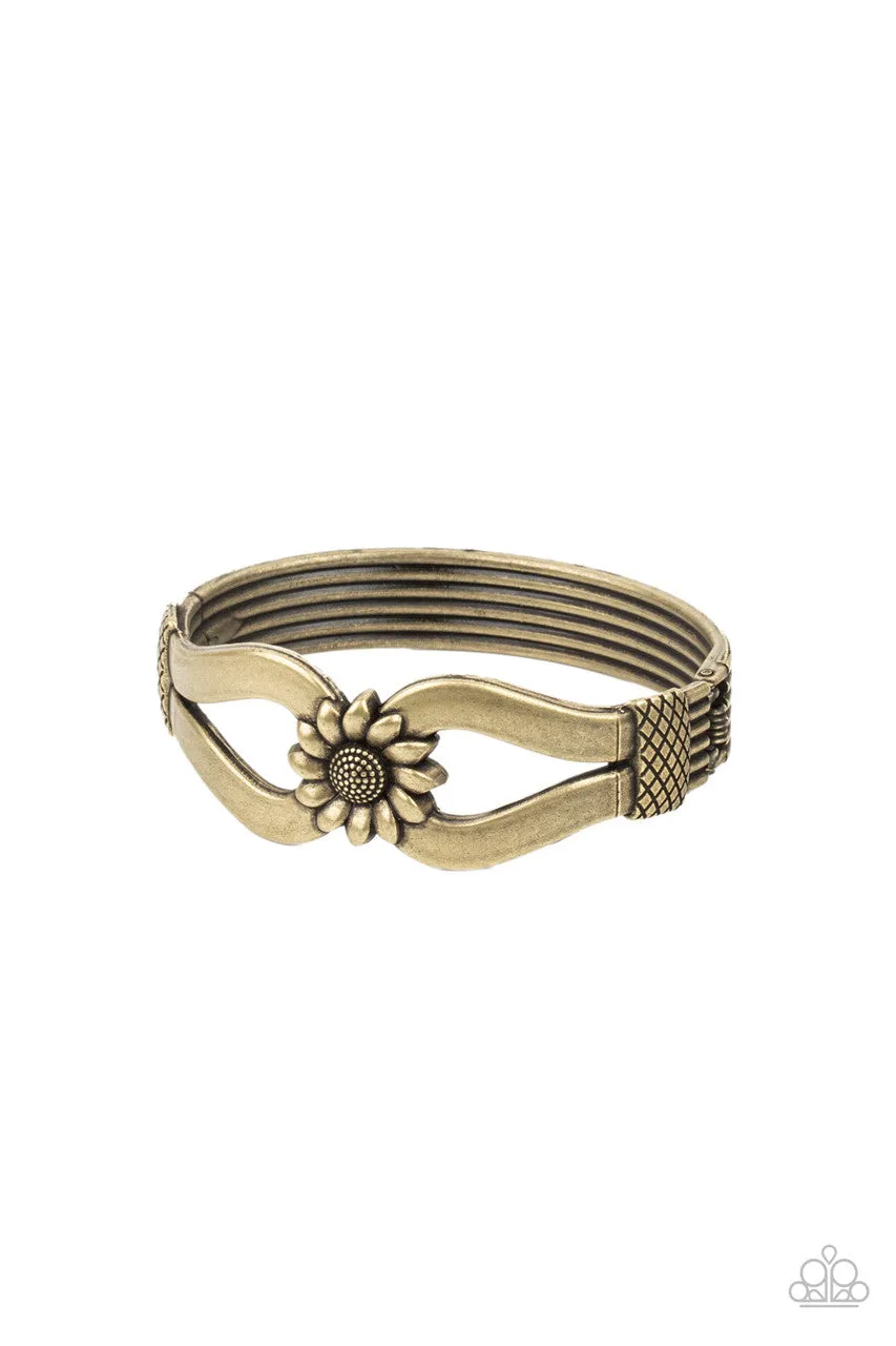 Let a Hundred Sunflowers Bloom Brass Paparazzi Bracelet