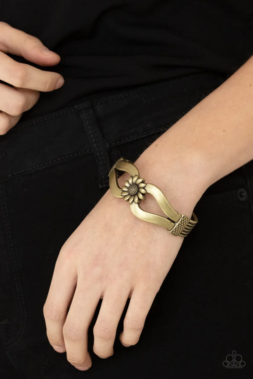 Let a Hundred Sunflowers Bloom Brass Paparazzi Bracelet