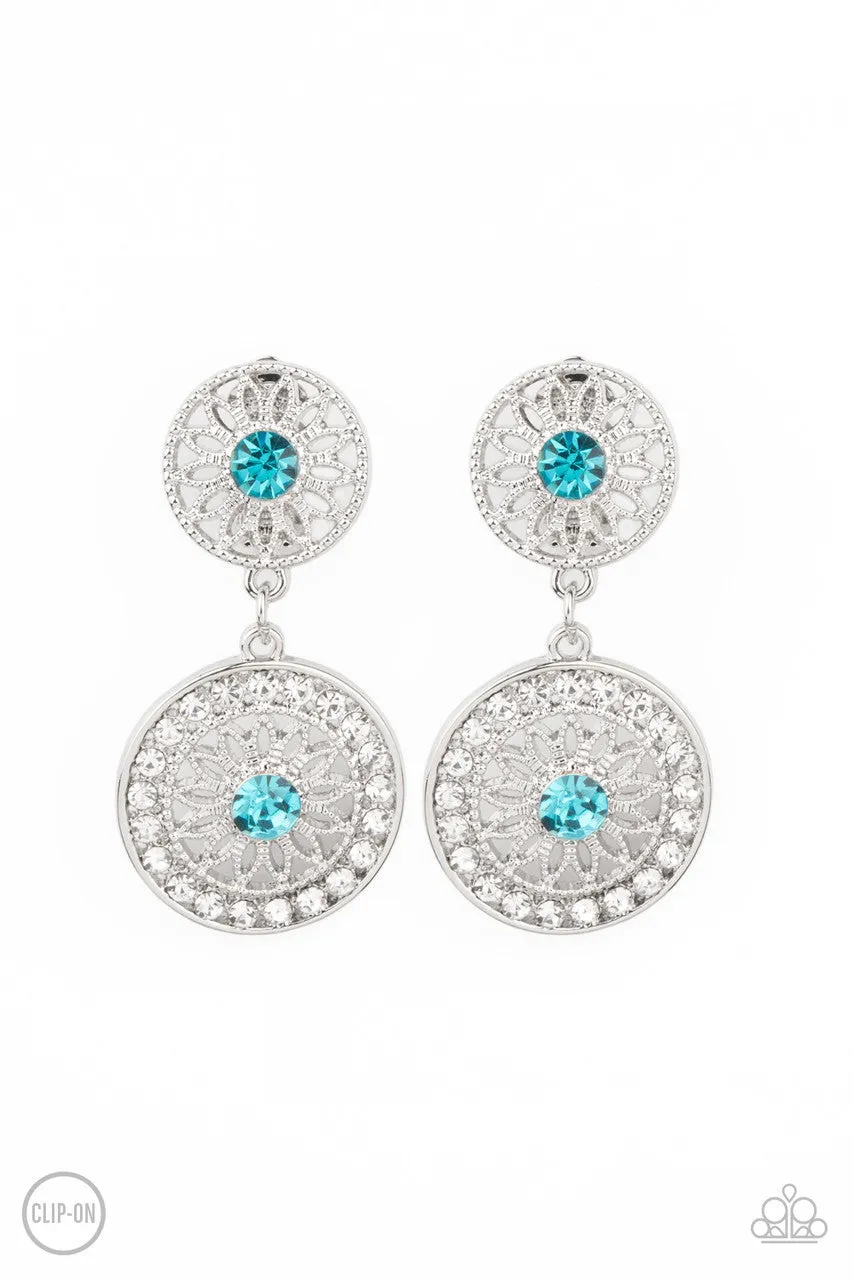 Life of the Garden Party Blue Paparazzi Clip-On Earrings