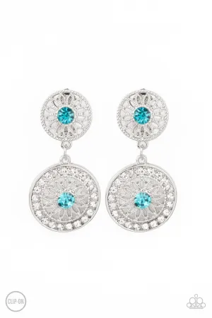 Life of the Garden Party Blue Paparazzi Clip-On Earrings