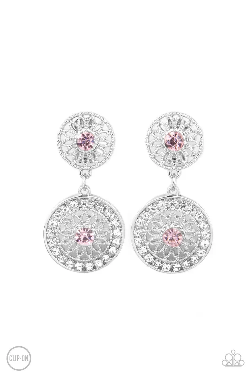 Life of the Garden Party Pink Paparazzi Clip-On Earrings