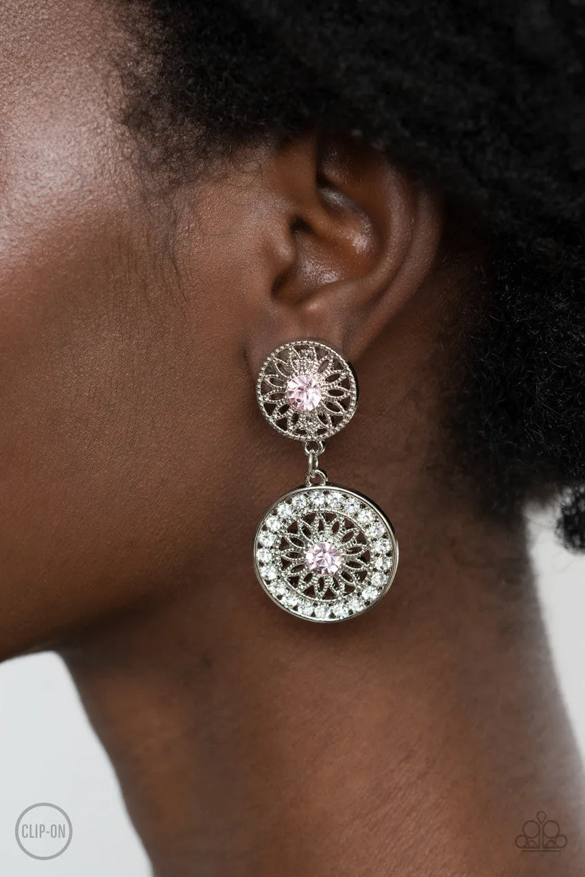 Life of the Garden Party Pink Paparazzi Clip-On Earrings