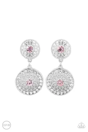 Life of the Garden Party Pink Paparazzi Clip-On Earrings