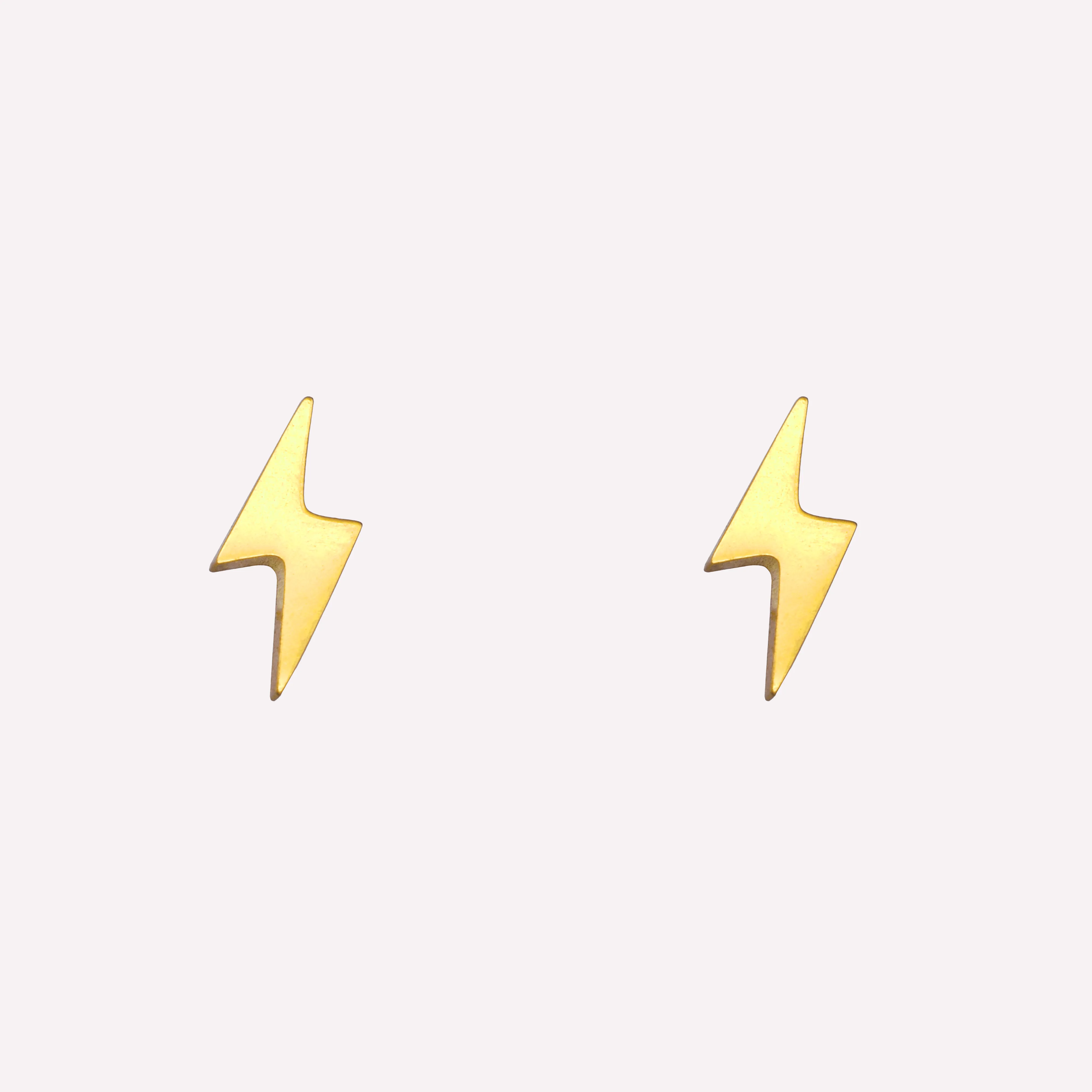 LIGHTNING BOLT STUD CLIP-ON EARRINGS IN GOLD