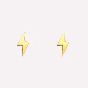LIGHTNING BOLT STUD CLIP-ON EARRINGS IN GOLD