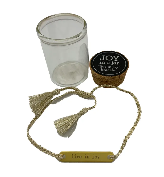 Live In Joy Bracelet in Glass and Cork Gift Jar