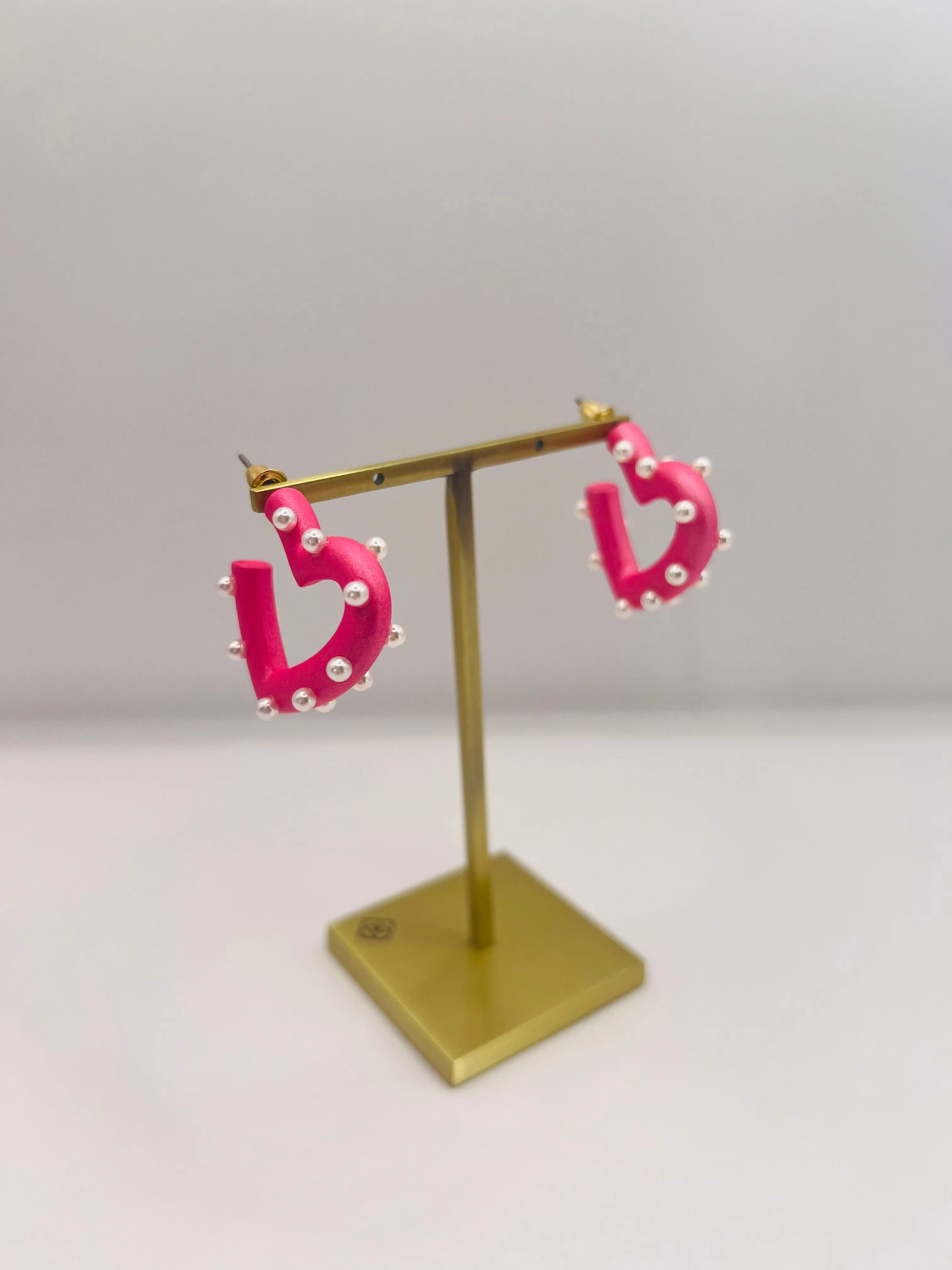 Lots of Love Heart Earrings, Pink