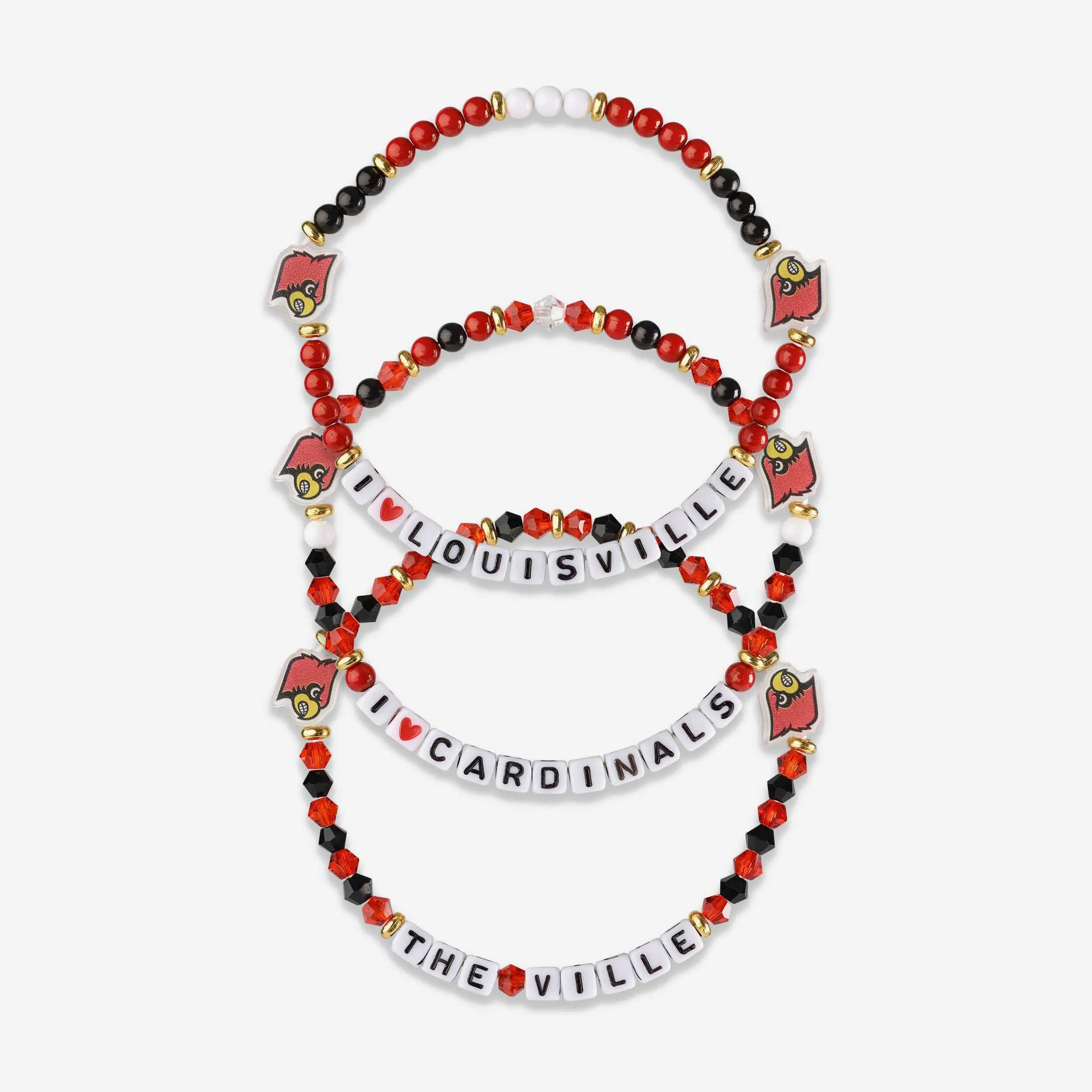 Louisville Cardinals 3 Pack Friendship Bracelet