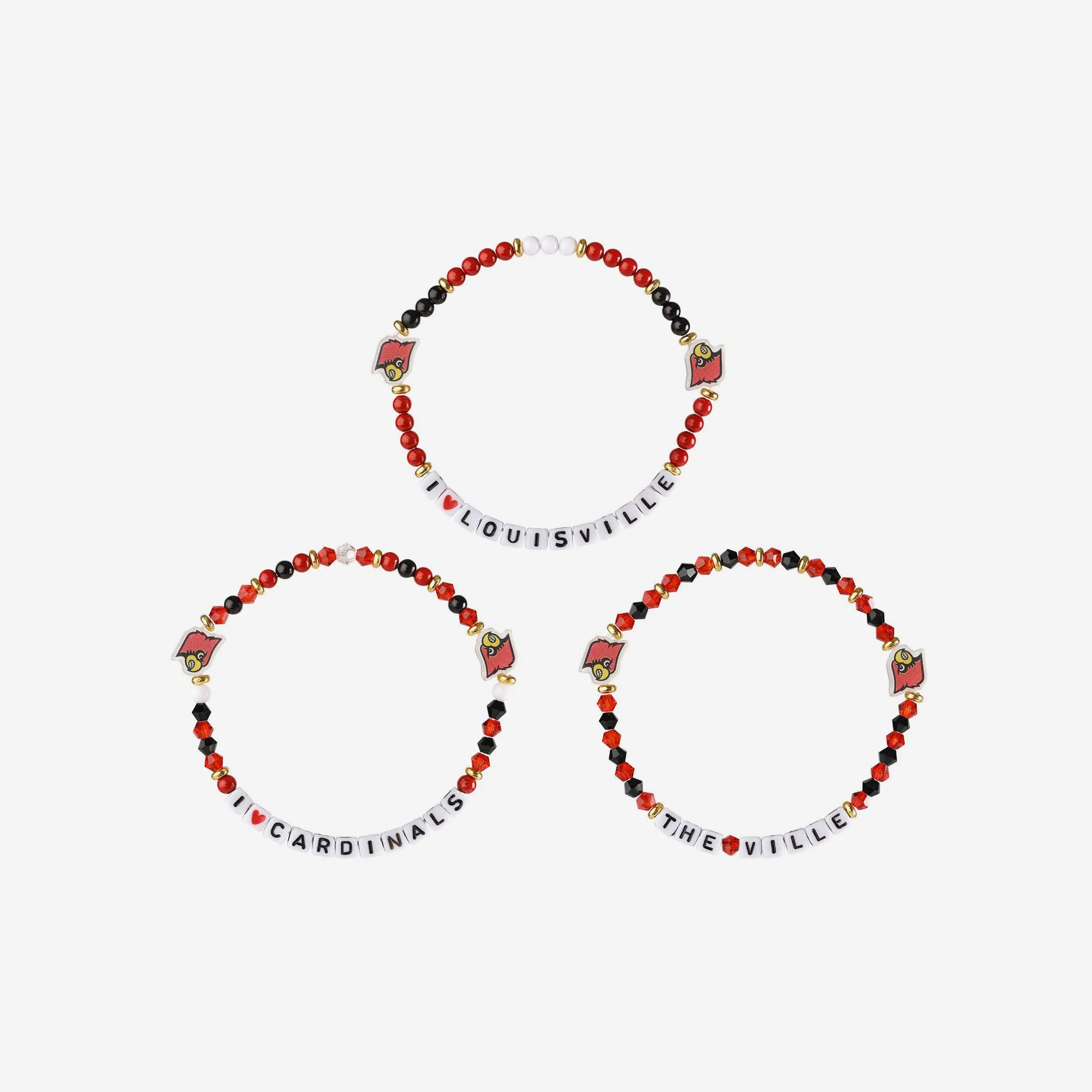 Louisville Cardinals 3 Pack Friendship Bracelet
