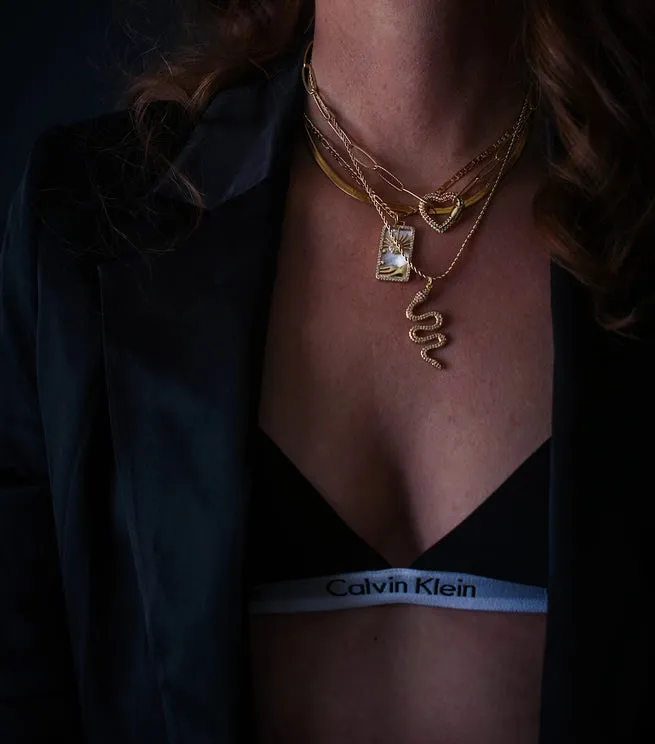 LOVE LOCK RAINBOW HEART CLASP NECKLACE