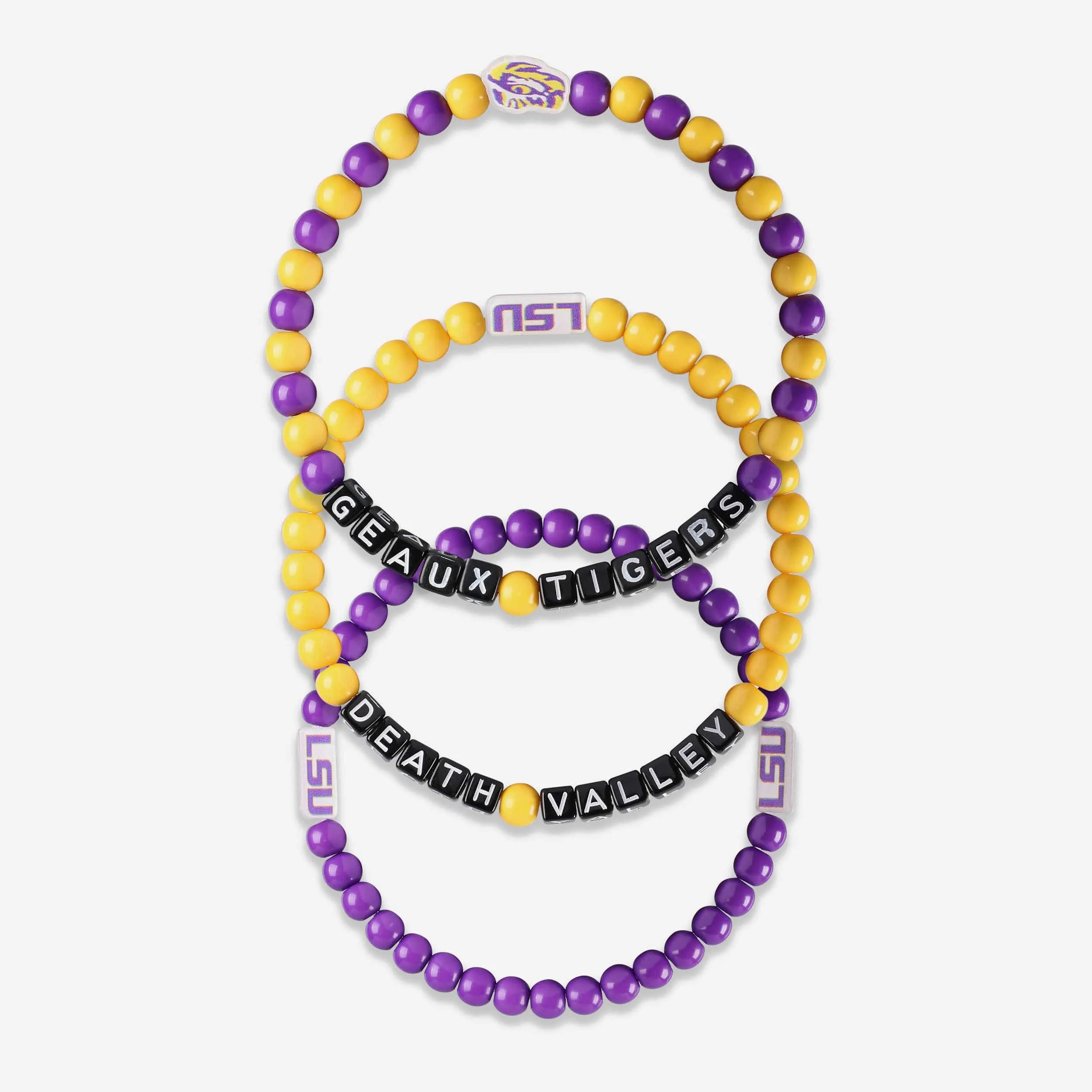 LSU Tigers 3 Pack Beaded Friendship Bracelet