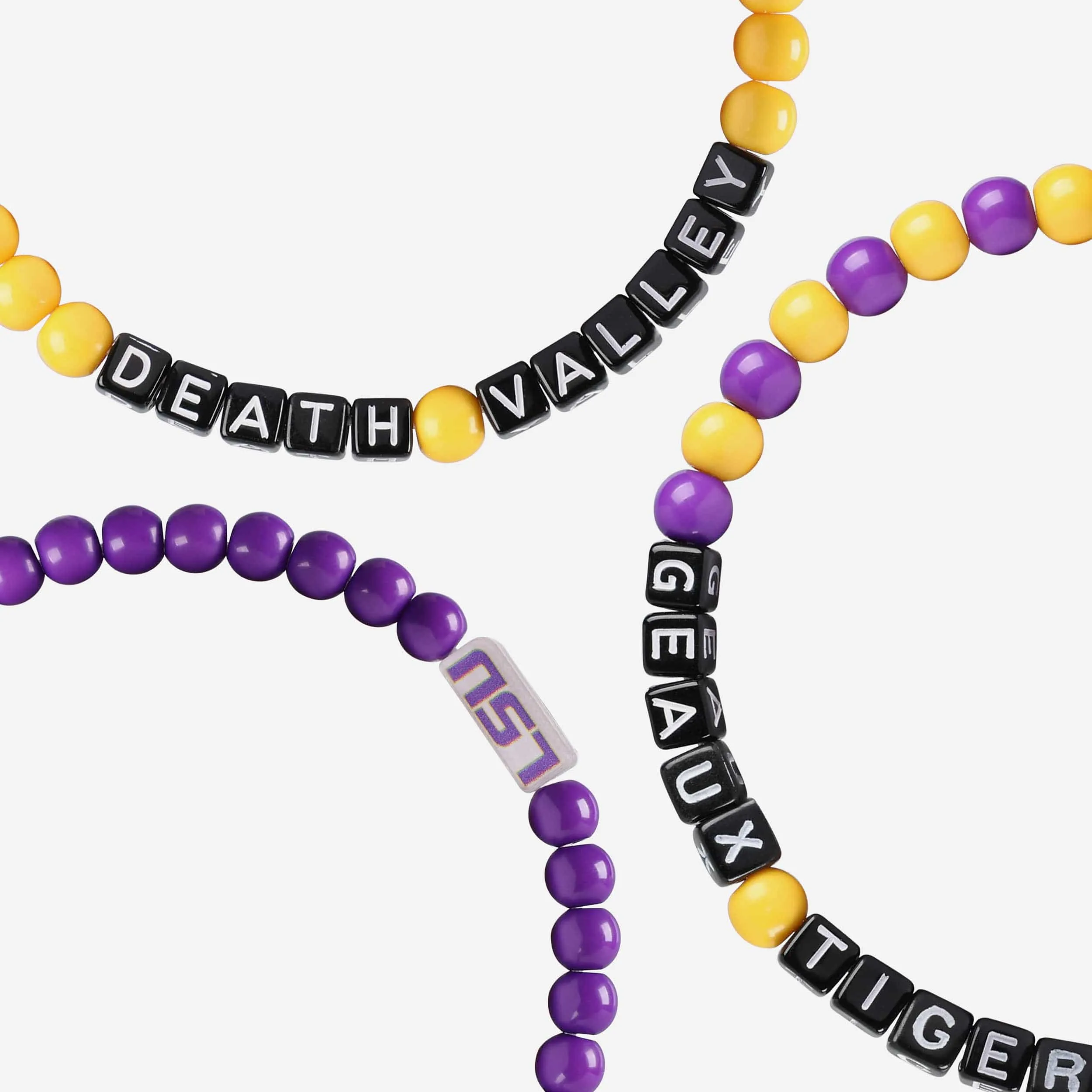 LSU Tigers 3 Pack Beaded Friendship Bracelet