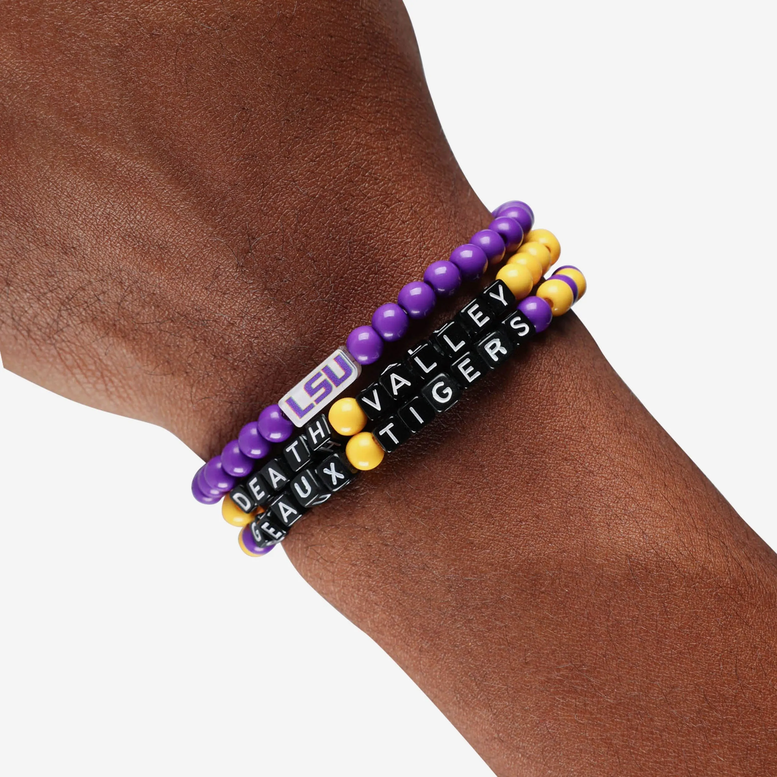 LSU Tigers 3 Pack Beaded Friendship Bracelet