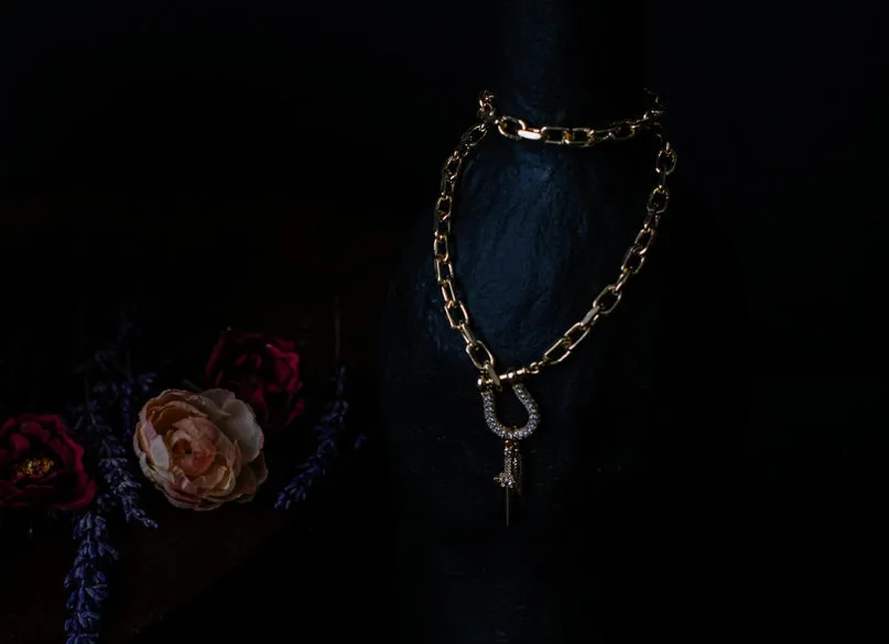 LUCKY DAGGER GOLD FILLED CHAIN NECKLACE